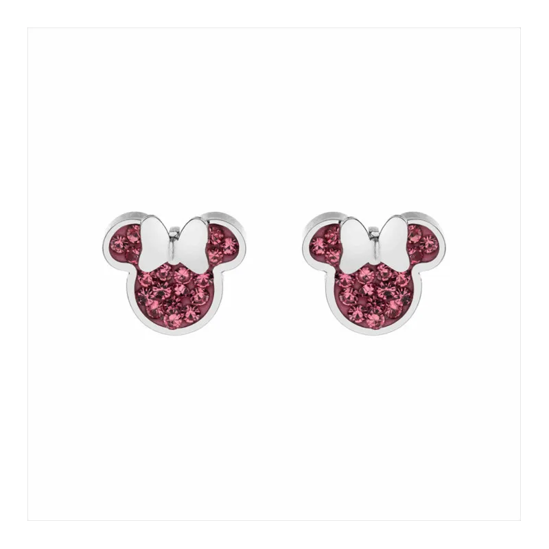 Pendientes Minnie Disney piedras rosas S