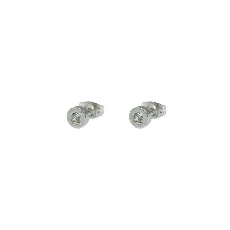 PENDIENTES ACERO Y PIEDRA