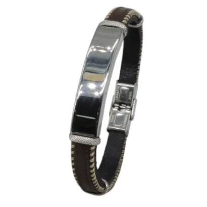 Pulsera acero y piel C30302653 N