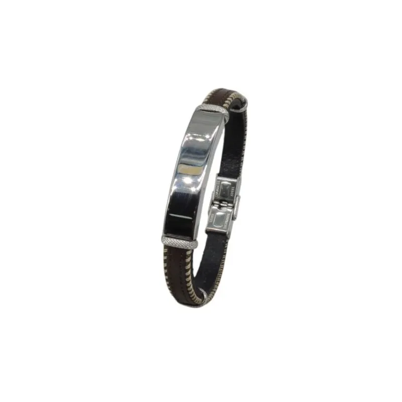 Pulsera acero y piel C30302653 N