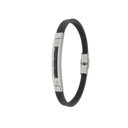 Pulsera acero y caucho C30302879