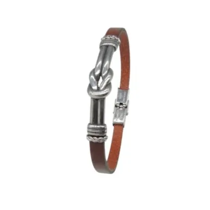 Pulsera acero y piel C30302922 M