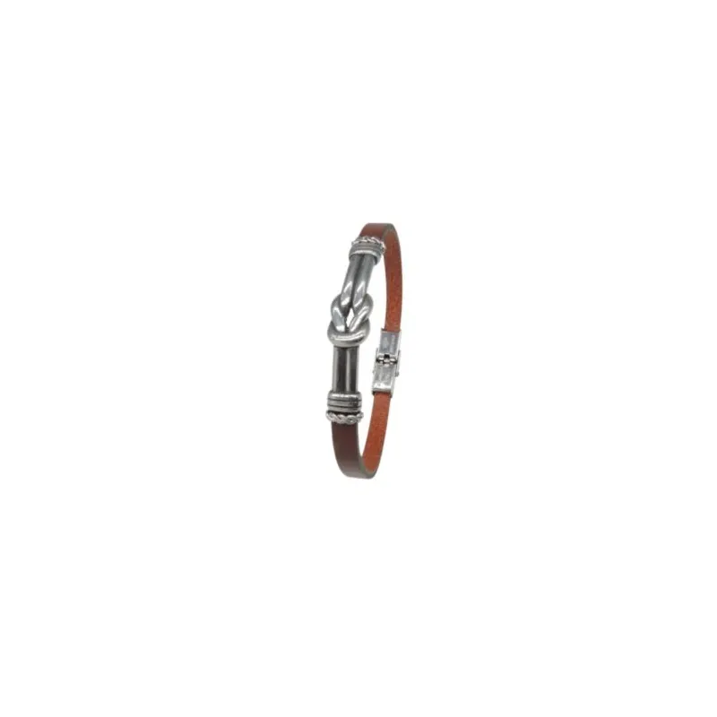 Pulsera acero y piel C30302922 M