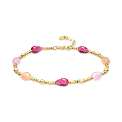 Pulsera plata piedras oro BXA534Y92700