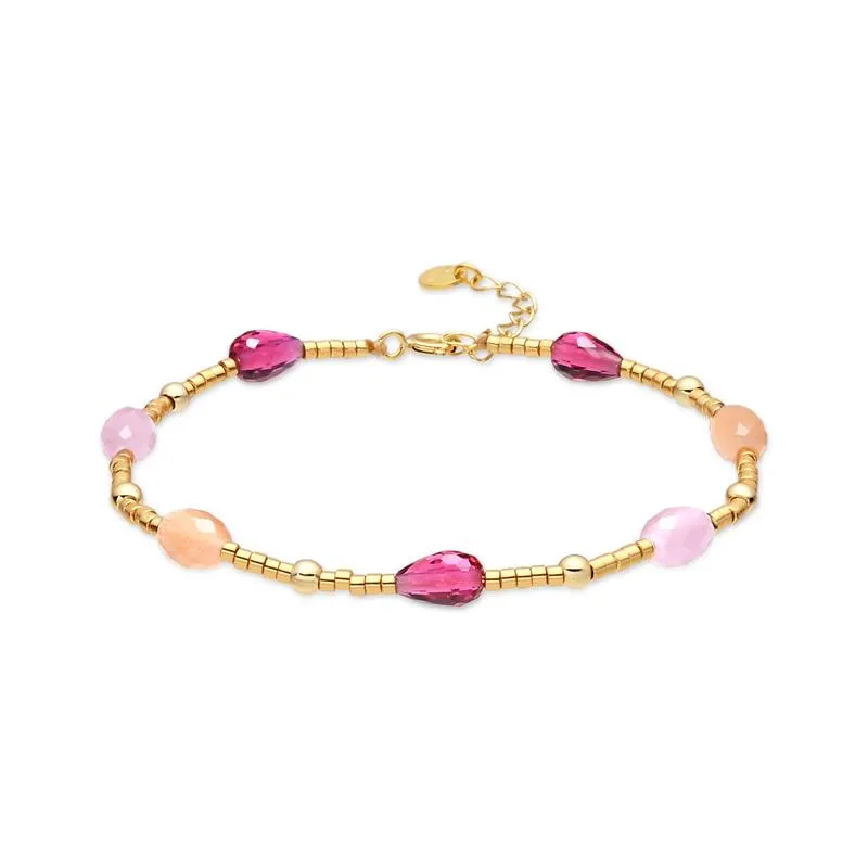 Pulsera plata piedras oro BXA534Y92700
