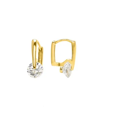 Pendiente plata piedras oro EH972Y0000