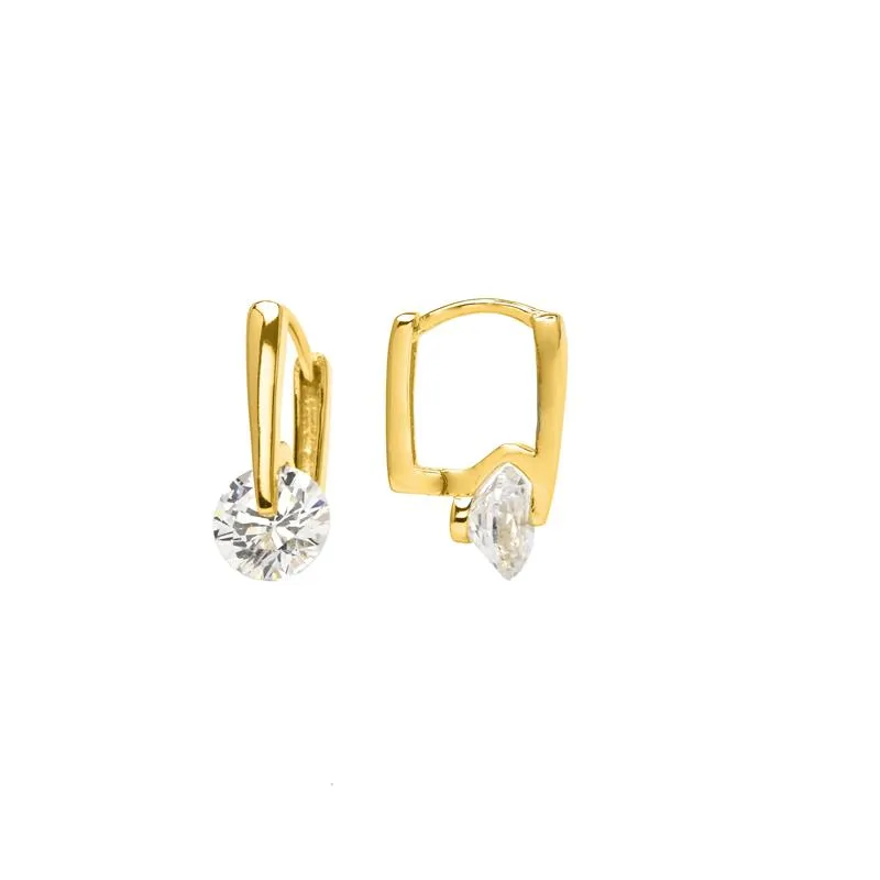 Pendiente plata piedras oro EH972Y0000