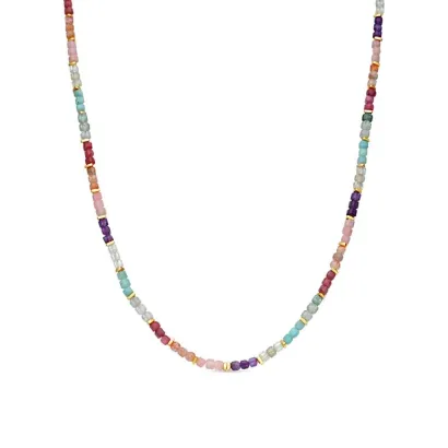 Collar plata piedras oro NXA720Y31200