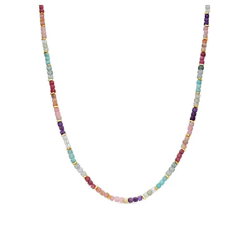 Collar plata piedras oro NXA720Y31200