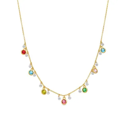 Collar plata piedras oro NXA745Y2000