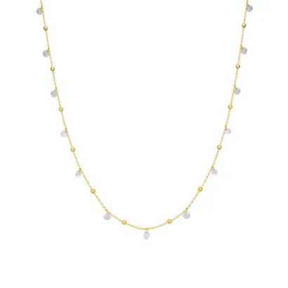 Collar plata piedras oro NZ135Y0000