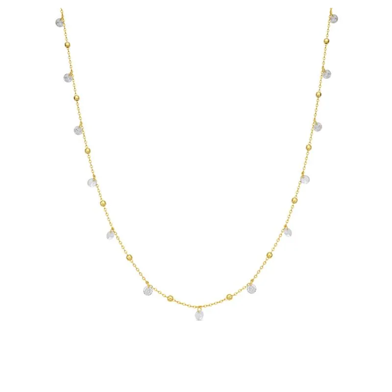 Collar plata piedras oro NZ135Y0000