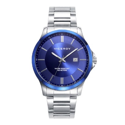 RELOJ ACERO IP AZUL BRAZALETE SR VA REF. 401289-37