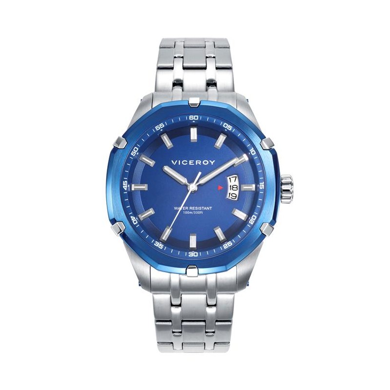 RELOJ ACERO IP AZUL BRAZALETE SR VA 46833-37