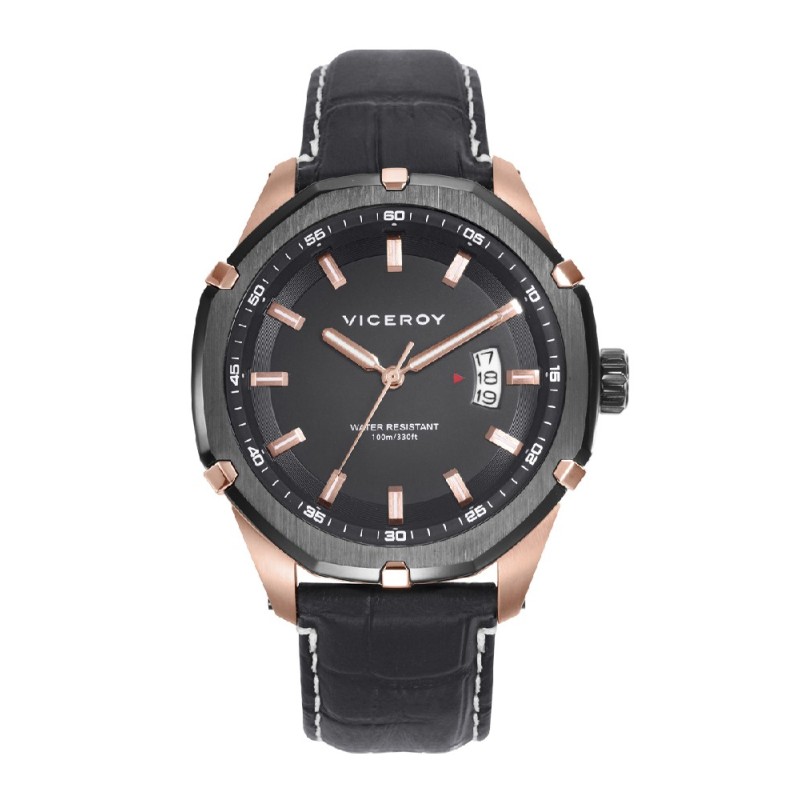 RELOJ ACERO IP ROSA Y NEGRO CORREA SR VA REF. 46831-57