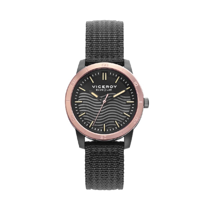 RELOJ PLASTICO RECICLADO SOLAR NEGRO IP REF. 41114-57