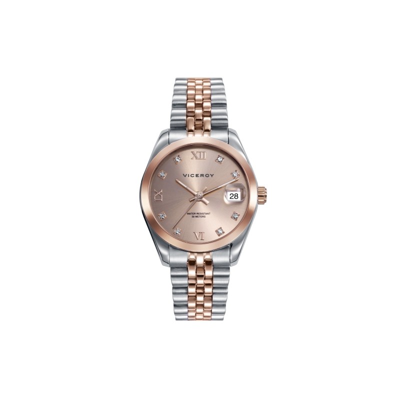 RELOJ ACERO IP ROSA BRAZALETE SRA VA REF. 42414-93