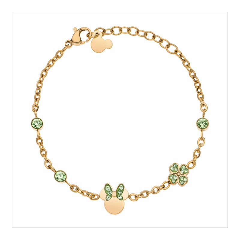 Pulsera Minnie piedras verdes Disney ST0030B