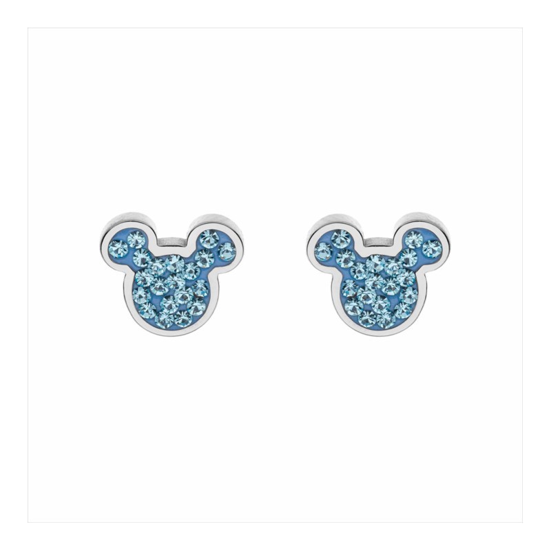 Pendientes Mickey piedras celestes Disney ST0022P