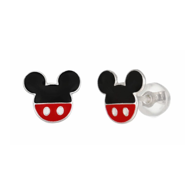 Mini pendientes Mickey y Minnie plata Disney AG0049P