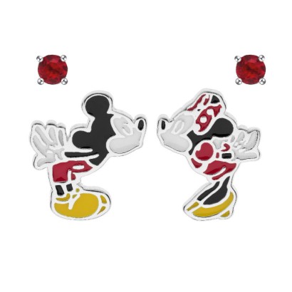 Pendientes Mickey y Minnie Disney plata 925 AG0004P