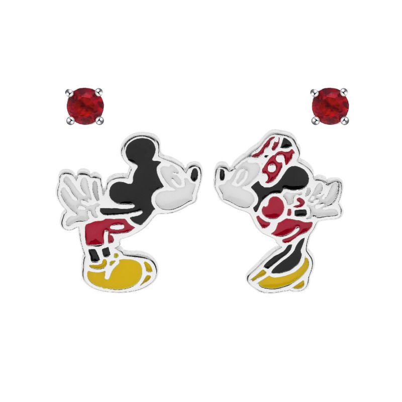 Pendientes Mickey y Minnie Disney plata 925 AG0004P