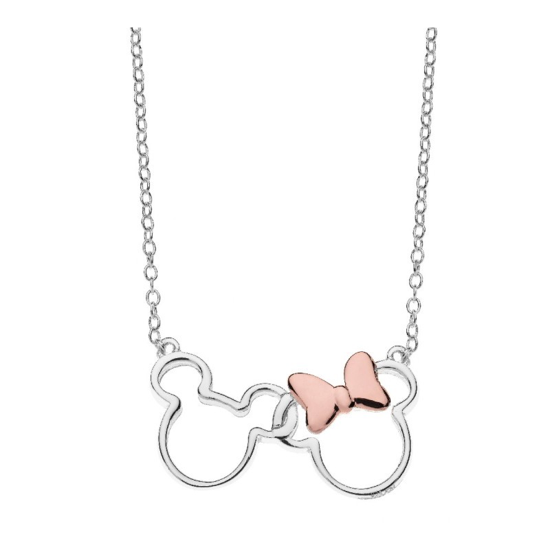 Colgante Mickey y Minnie Disney plata 925  AG0006C1