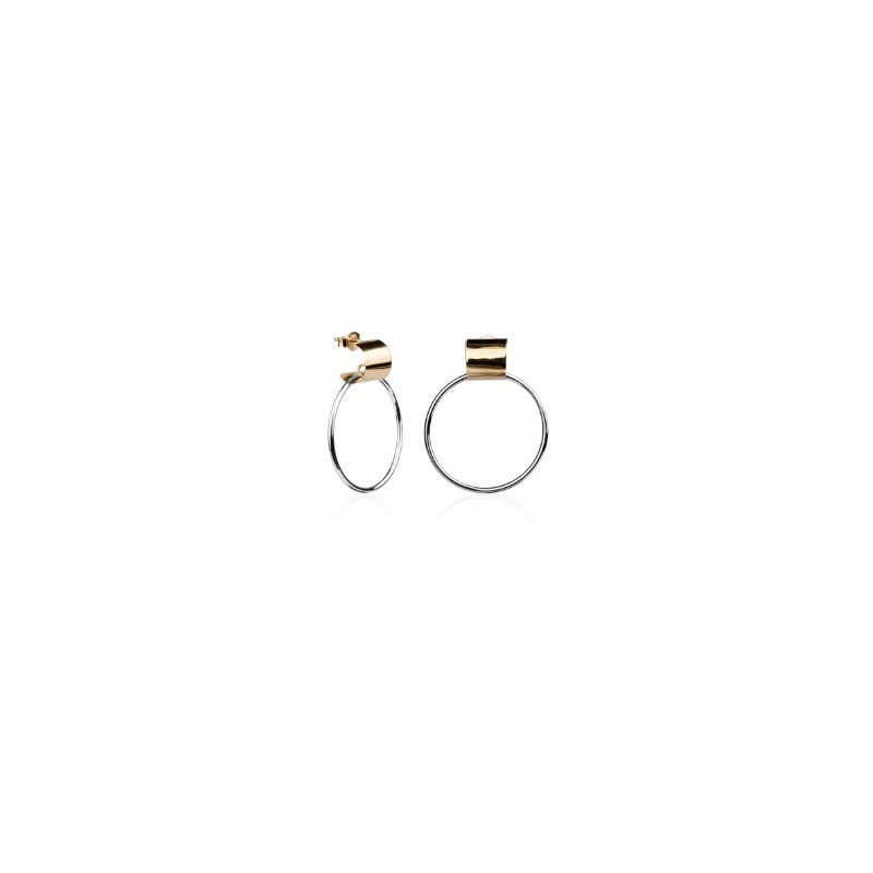 Pendientes Street Style aros plata bicolor  42.PE.06