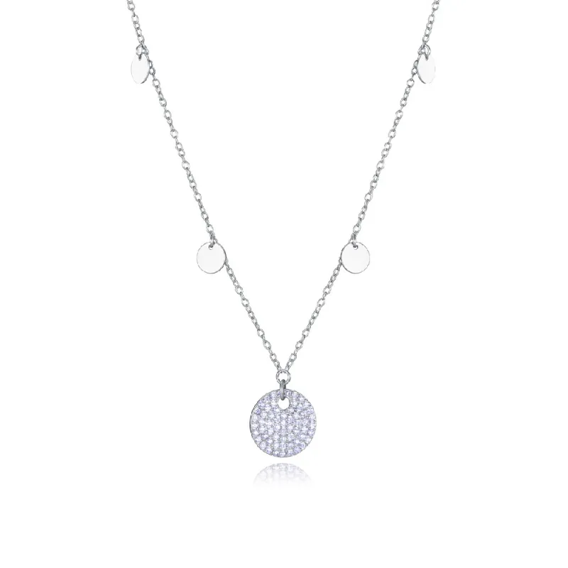 Collar plata baño rodio circonitas sra jewels 13071C000-30 Collar plata baño rodio circonitas sra jewels 13071C000-30