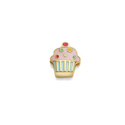 Motivo acero ip dorado cupcake rosa niña ref .1408M01012