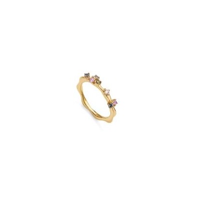 Anillo plata baño oro circonitas 13133A012-32