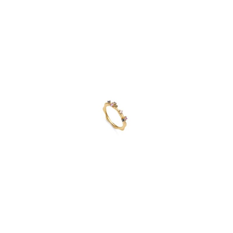 Anillo plata baño oro circonitas 13133A012-32